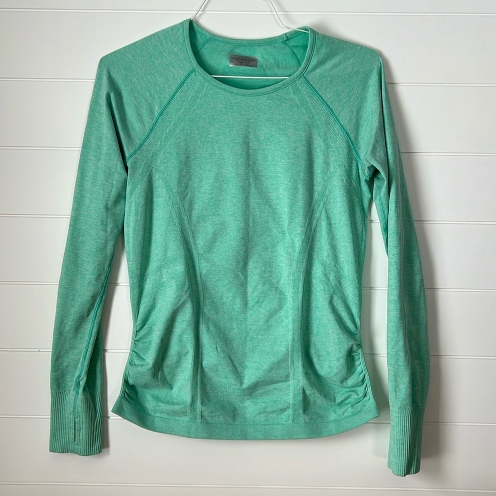 Athleta fastest track athletic top size large teal long sleeve running